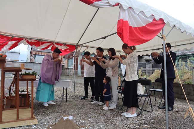 雨上がりの地鎮祭│和歌山市F様邸